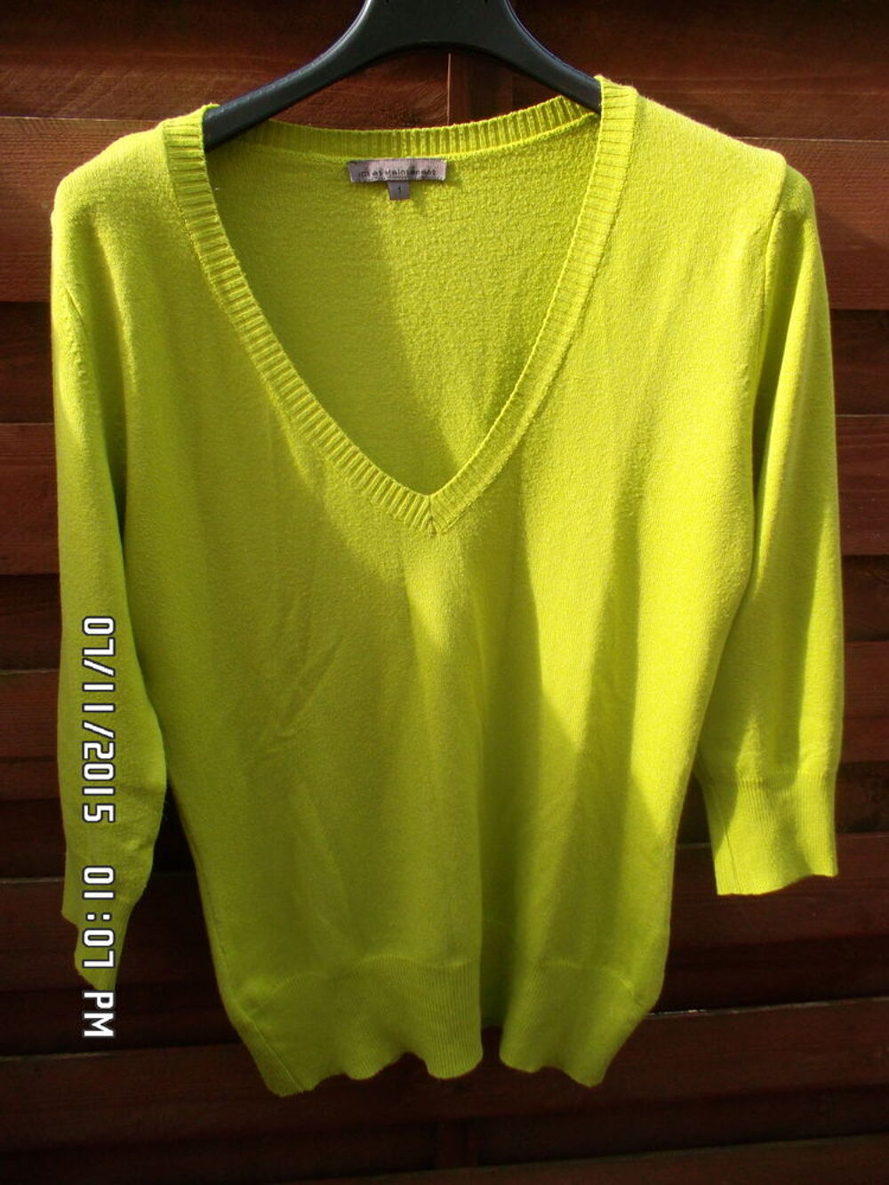 PULL VERT ANIS T.1*JUSTE 3E*KIKI60230 Vêtements
