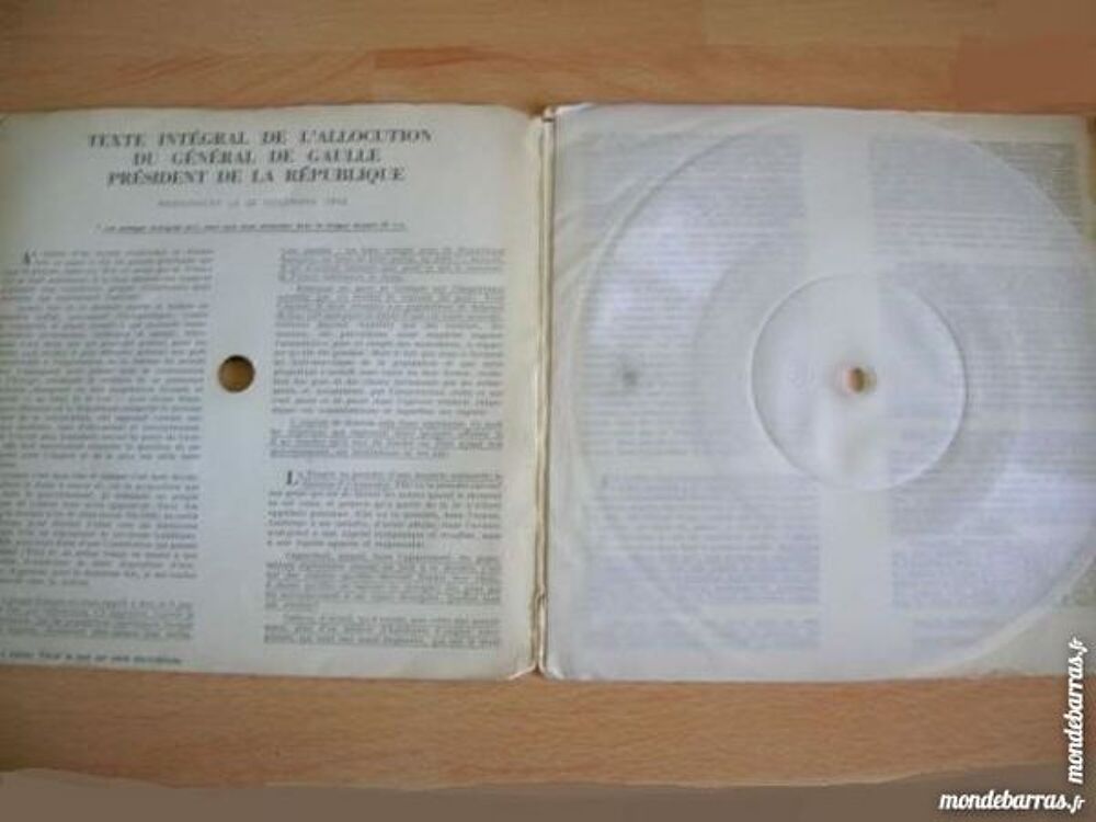 45 TOURS DE GAULLE &agrave; la France et &agrave; l'Alg&eacute;rie CD et vinyles