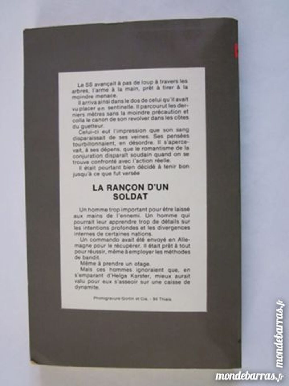 LA RANCON DU SOLDAT collection GERFAUT N&deg; 286 Livres et BD