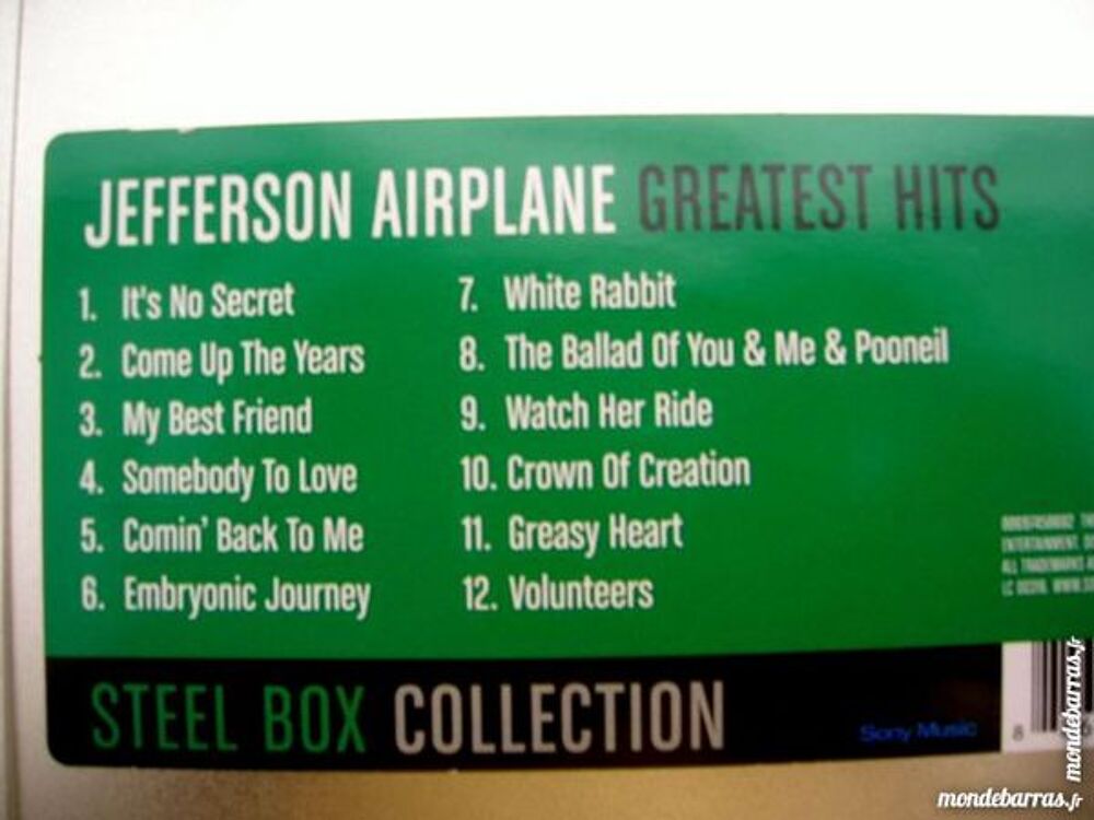 CD JEFFERSON AIRPLANE Greatest Hits CD et vinyles