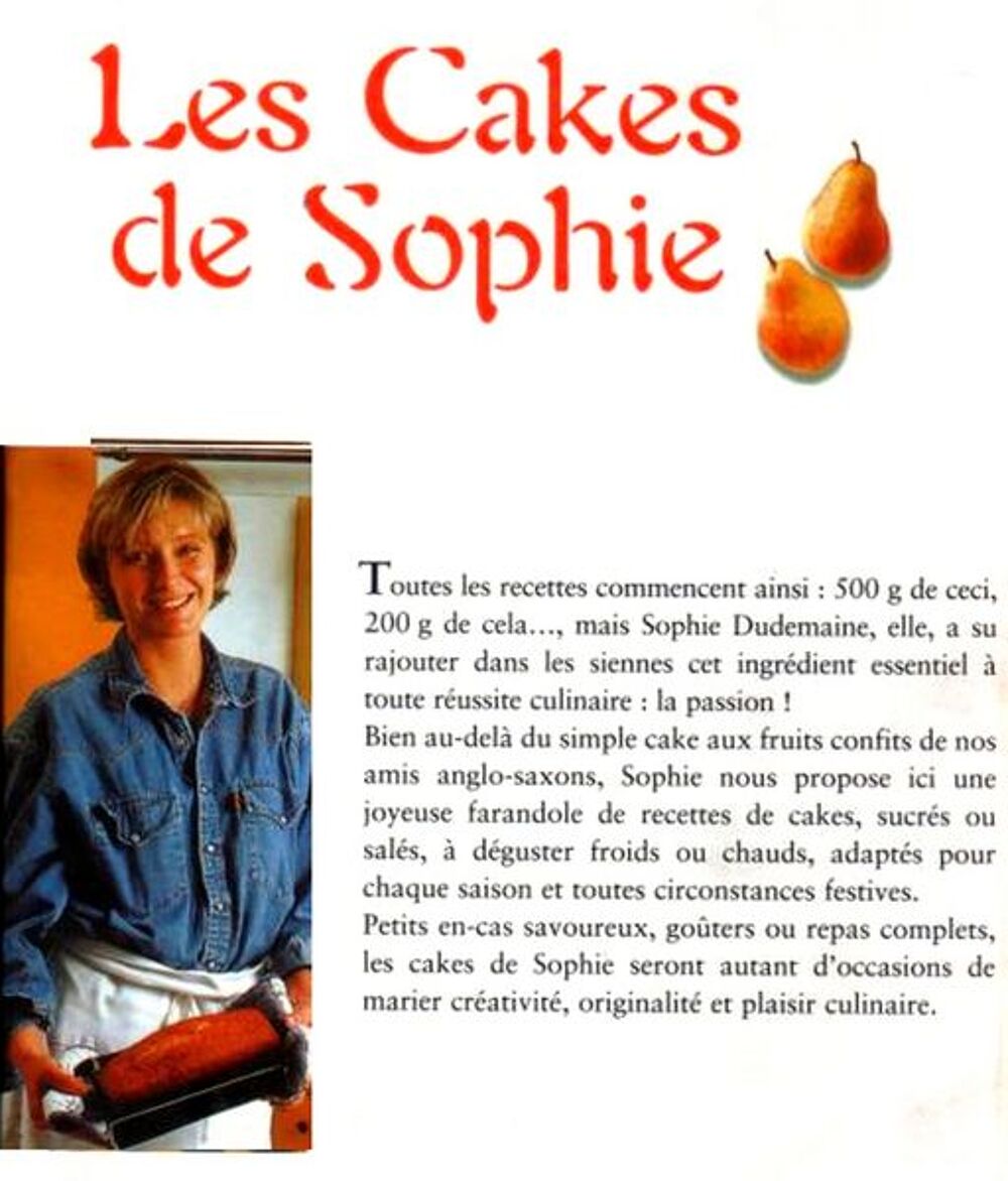 LES CAKES DE SOPHIE / prixportcompris Livres et BD