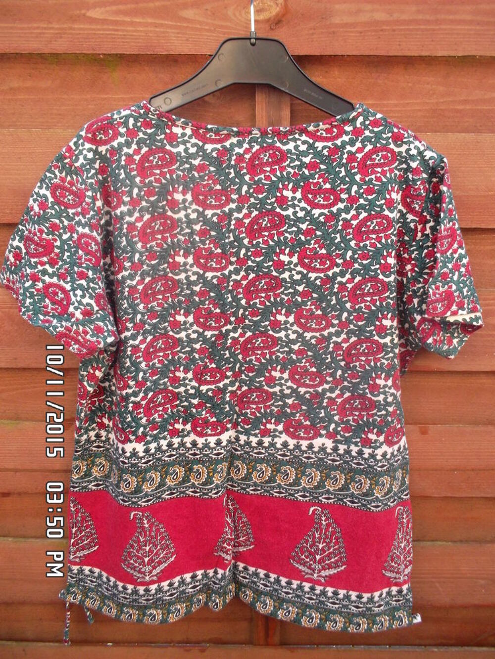TEE SHIRT BORDEAUX-VERT*JUSTE 2E*KIKI60230 Vêtements