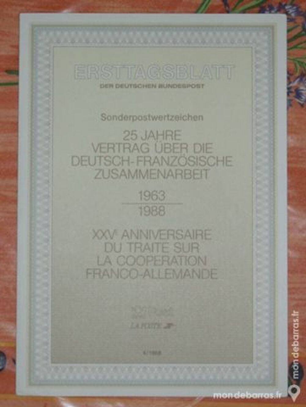 Livret de Timbres Franco-Allemand 1988 