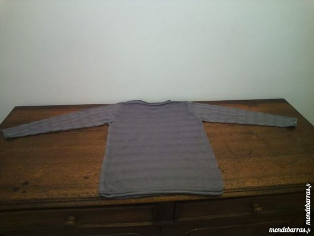 Pull coton 8 ans OKA&Iuml;DI coloris prune - TBE Vêtements enfants