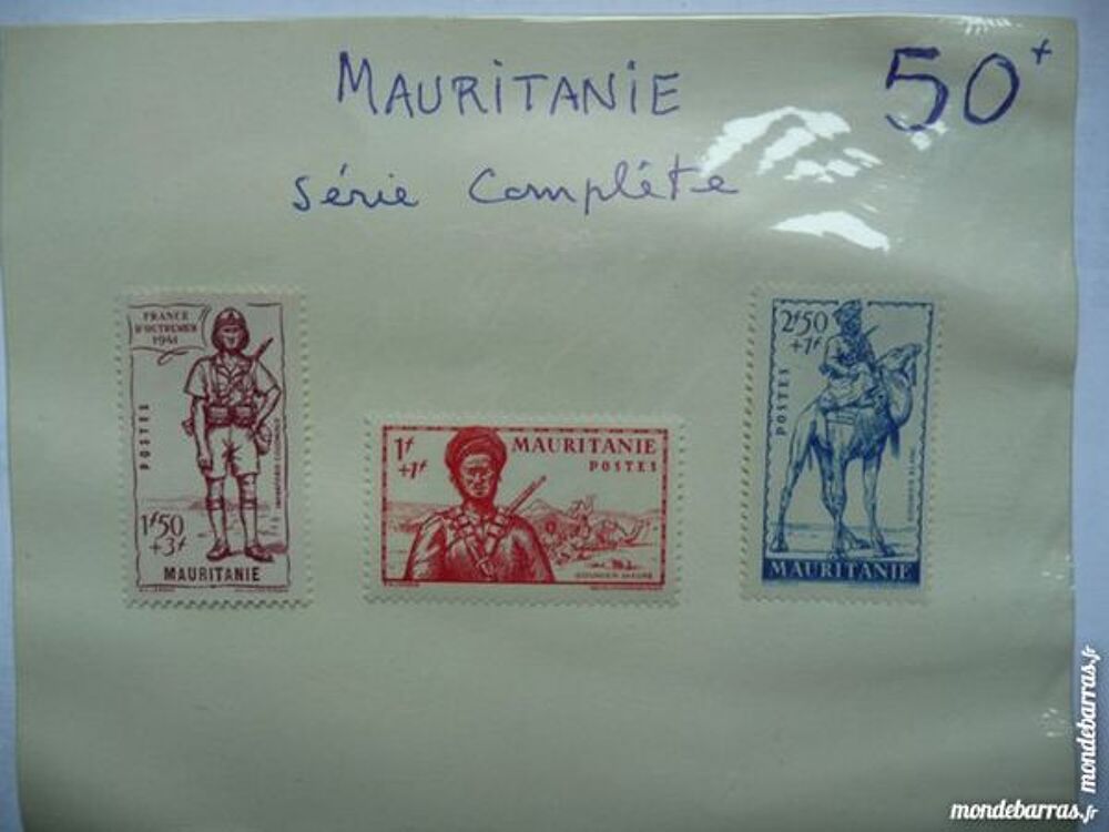 Planche de 3 timbres Mauritanie s&eacute;rie Compl&egrave;te 
