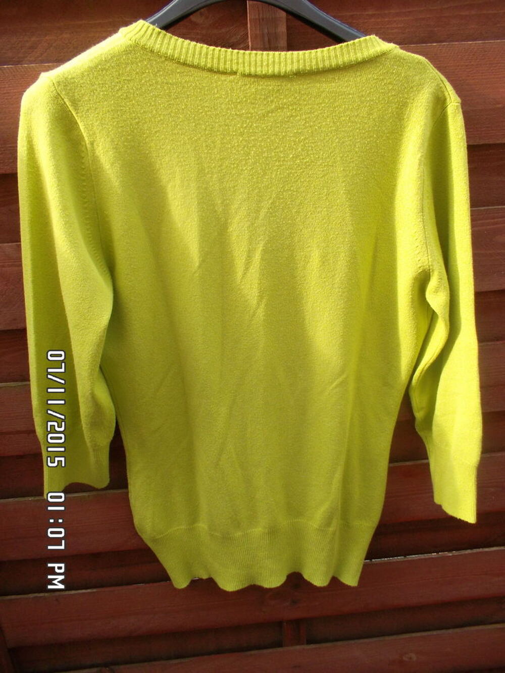 PULL VERT ANIS T.1*JUSTE 3E*KIKI60230 Vêtements
