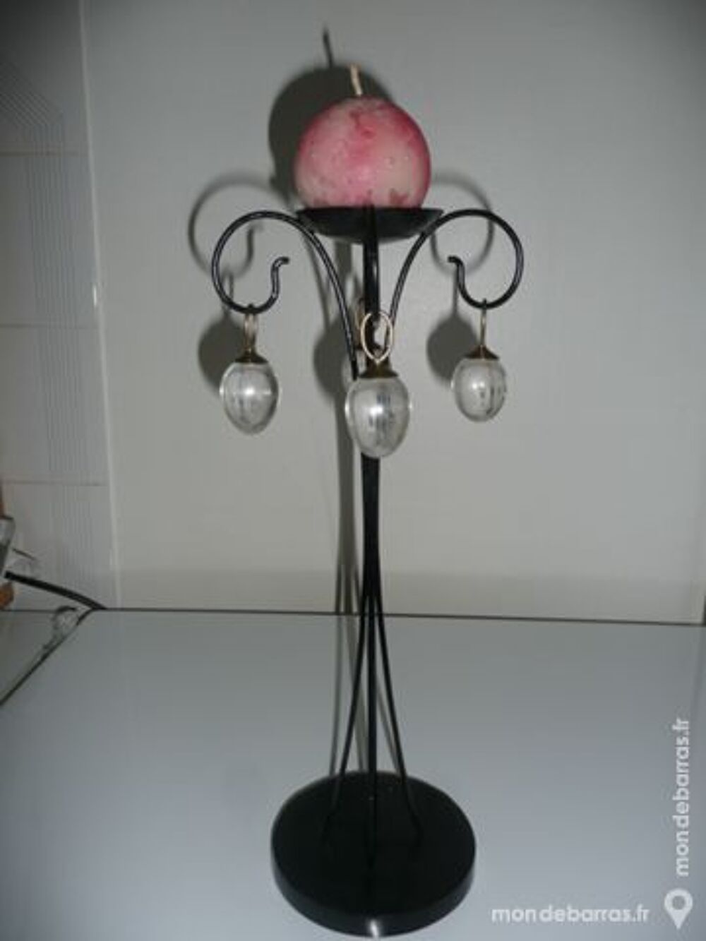 Bougeoir avec boule en cristal de roche Décoration