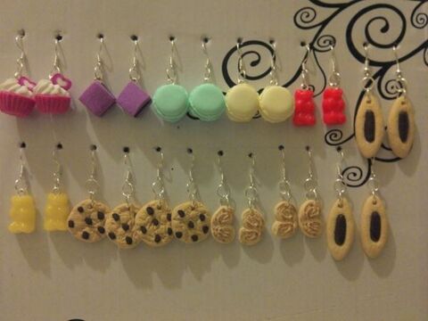 boucle d'oreille artisanal fait pte fimo 5 Als (30)