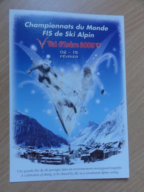  Carte postale publicitaire championnats du monde de ski  1 Monnetier-Mornex (74)