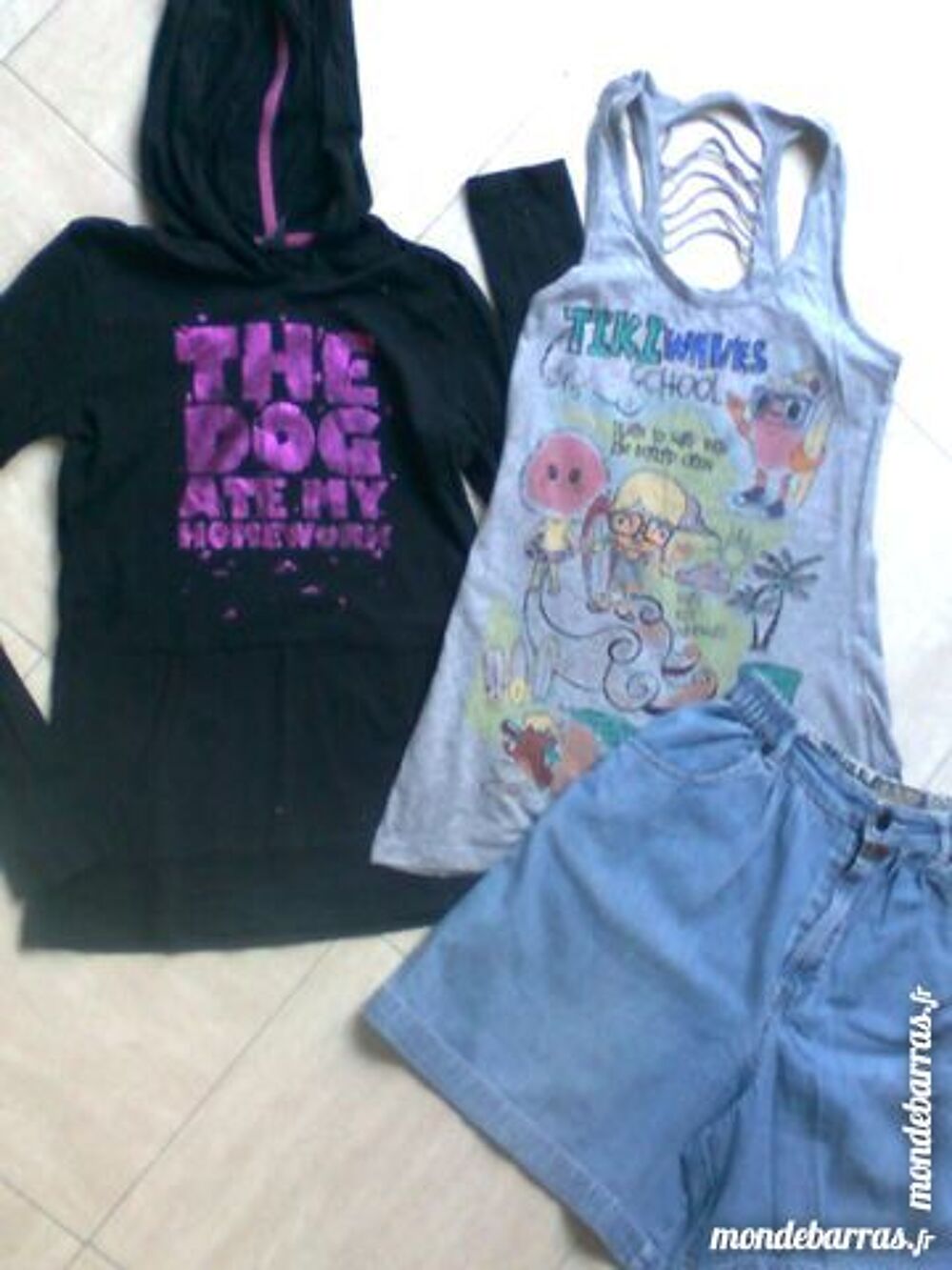 short large + 2 tee shirts - 12 ans - zoe Vêtements enfants