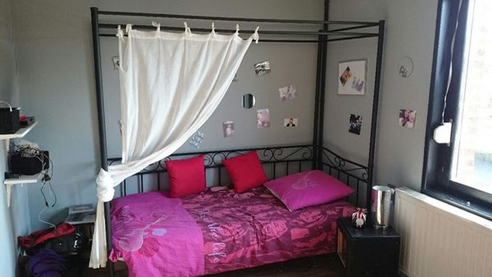 lit baldaquin noir 1 personne Meubles