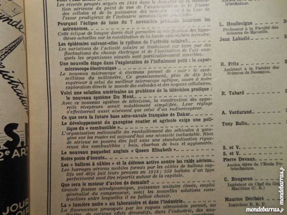 science et vie N&deg;257 de novembre 1938 Jeux / jouets