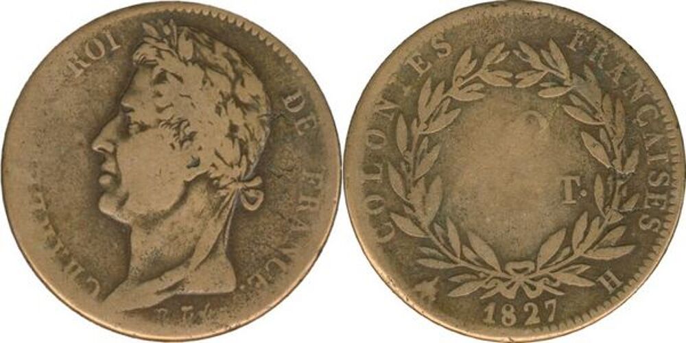 Charles X 10 centimes 1827H La Rochelle 