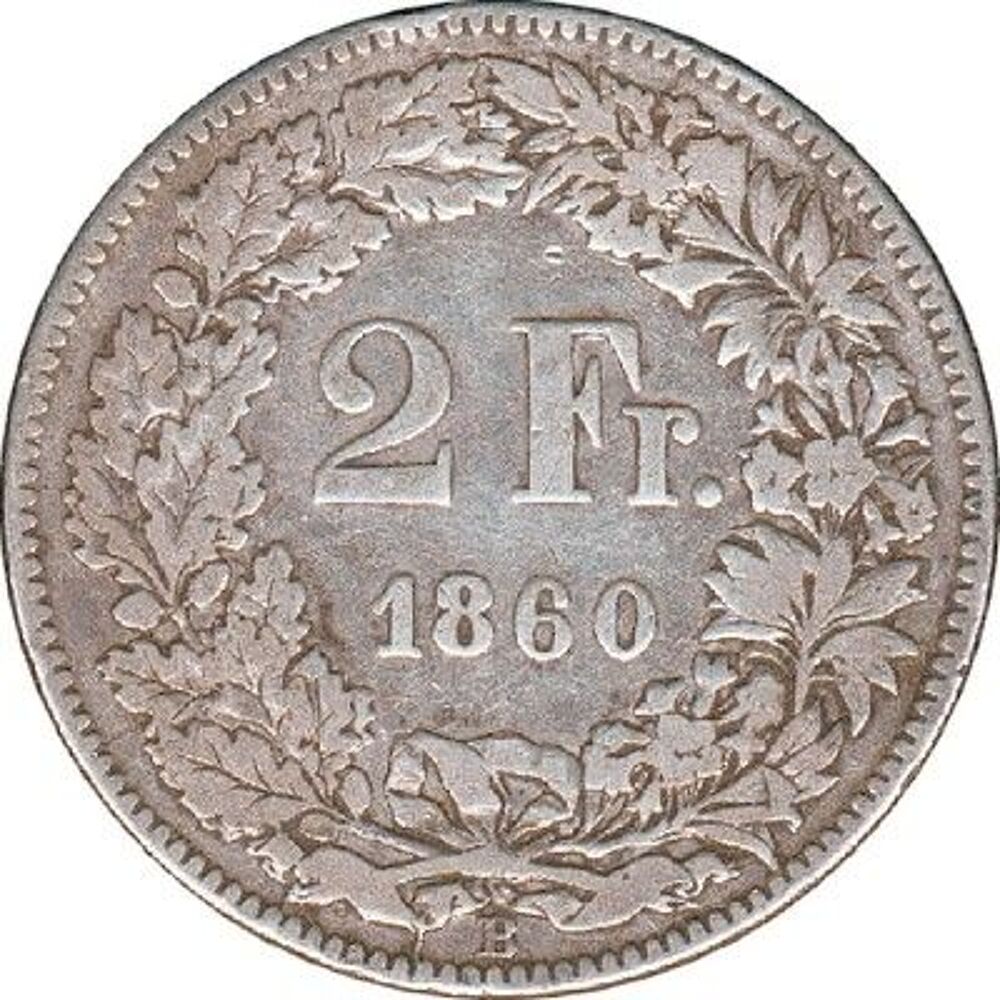 Suisse 2 francs 1860B 