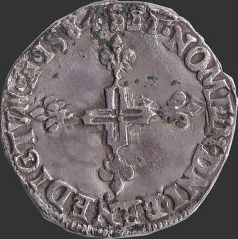 Henri III quart d'écu 1583T Nantes, point 5ème 80 Couzeix (87)