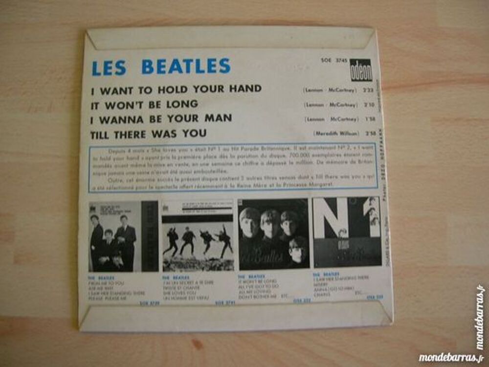 EP LES BEATLES I want to hold your hand CD et vinyles