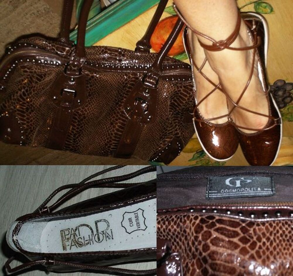 
Sac + Ballerines en cuir vernis Maroquinerie