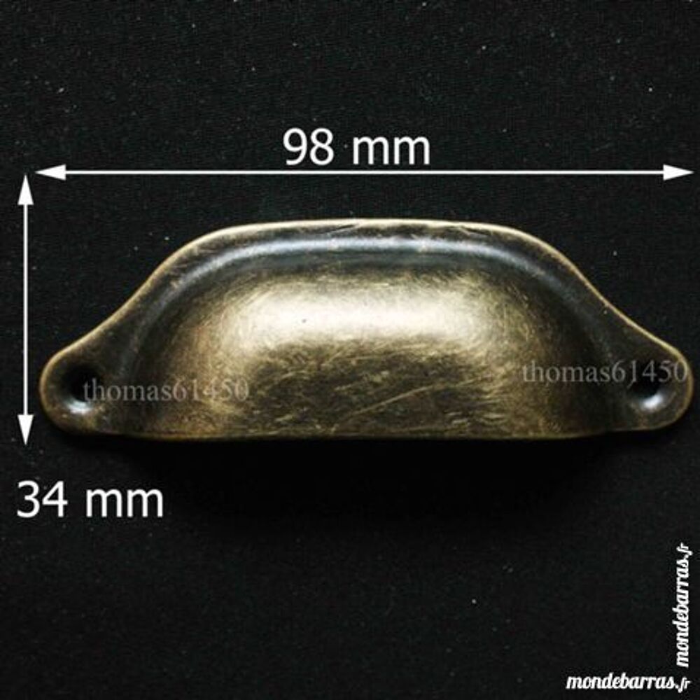 10 x POIGNEE COQUILLE FER POUR TIROIR MEUBLE Bricolage