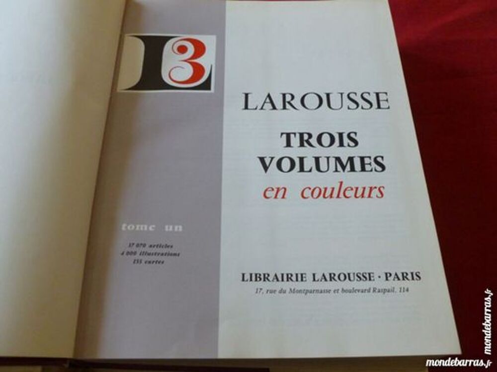 Dictionnaire LAROUSSE 3 volumes en couleur Livres et BD
