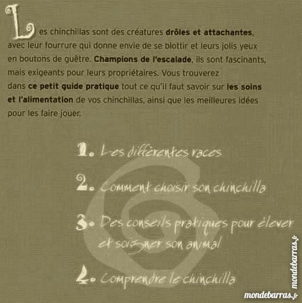 LE CHINCHILLA Livres et BD
