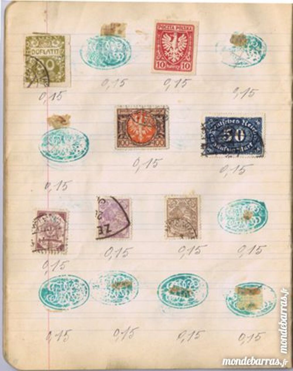 Lot de timbres de tous les pays de 1860 &agrave; 1920 