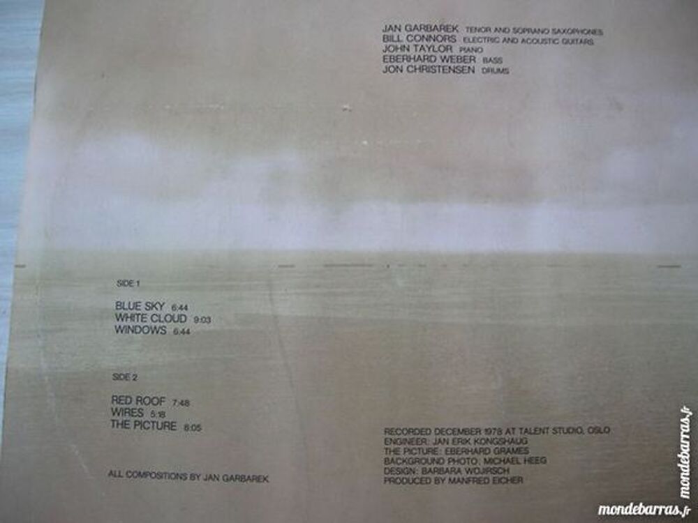 33 TOURS JAN GARBAREK GROUP Photo with blue sky CD et vinyles