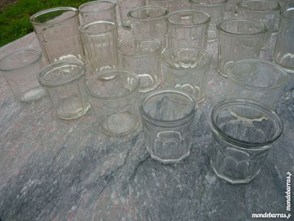 Pots &agrave; confiture,verre &agrave; facette,ancien Cuisine