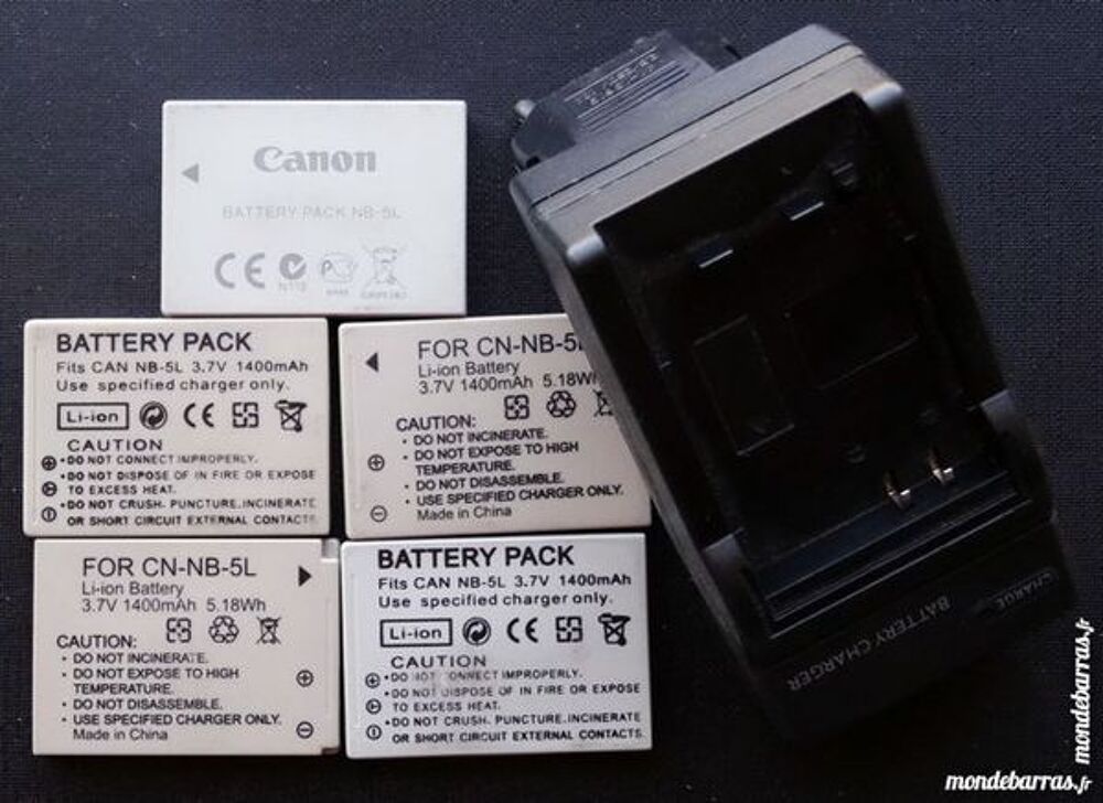 5 Batteries CANON NB-5L avec chargeur Photos/Video/TV