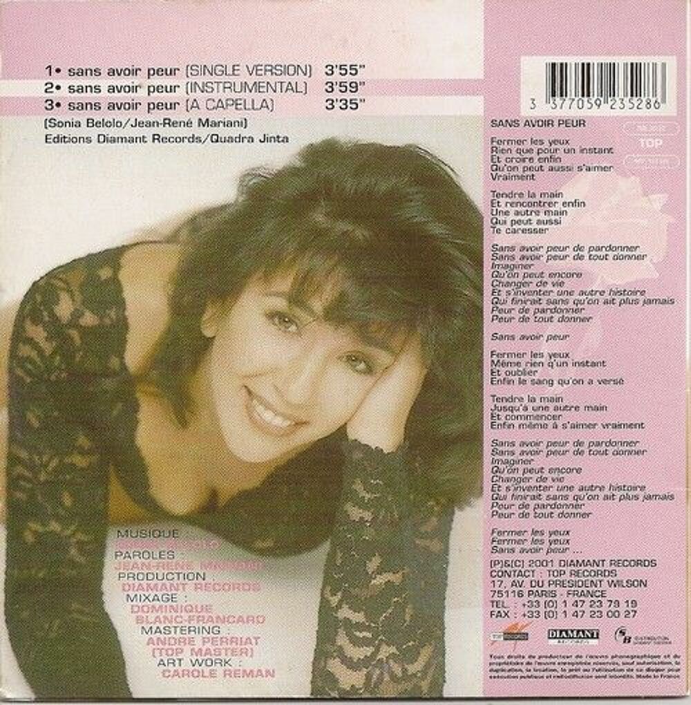 Sonia Sonia Sans avoir peur CD et vinyles