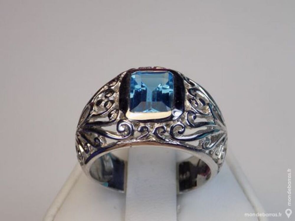 CHEVALIERE ARGENT TOPAZE Bijoux et montres
