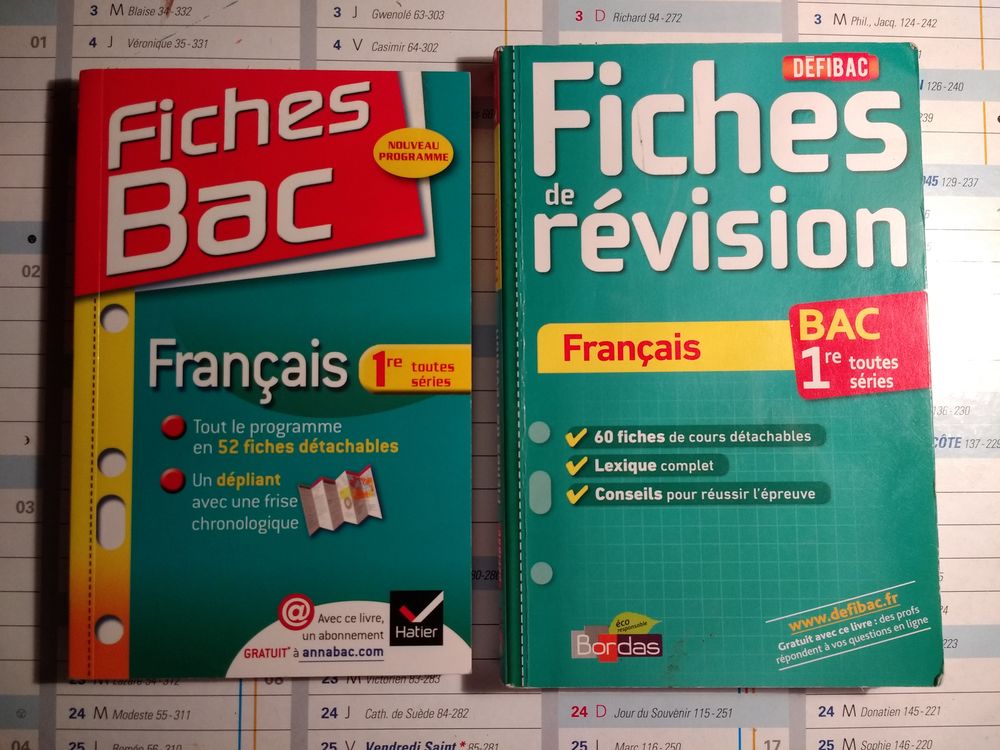 Fiches r&eacute;visions bac Fran&ccedil;ais 1&egrave;re toutes s&eacute;ries Livres et BD