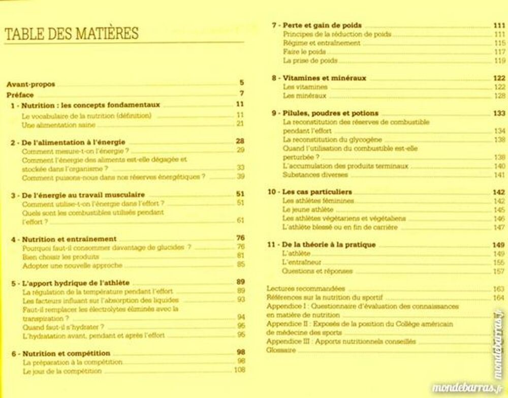 SPORT - performance ALIMENTATION / prixportcompris Livres et BD
