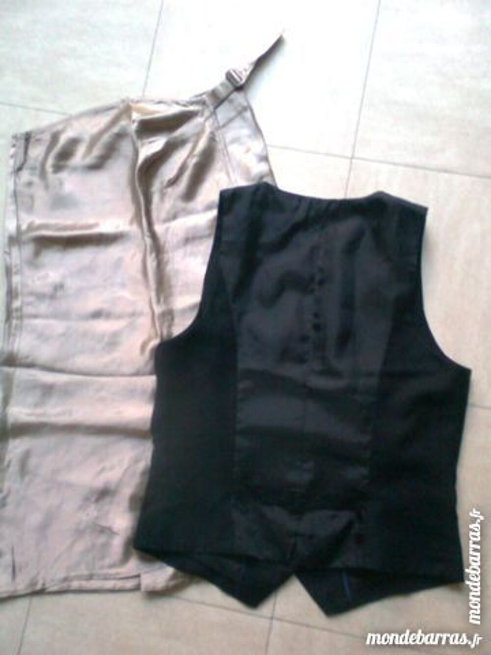 jupe portefeuille satin&eacute;e, gilet - zoe Vêtements