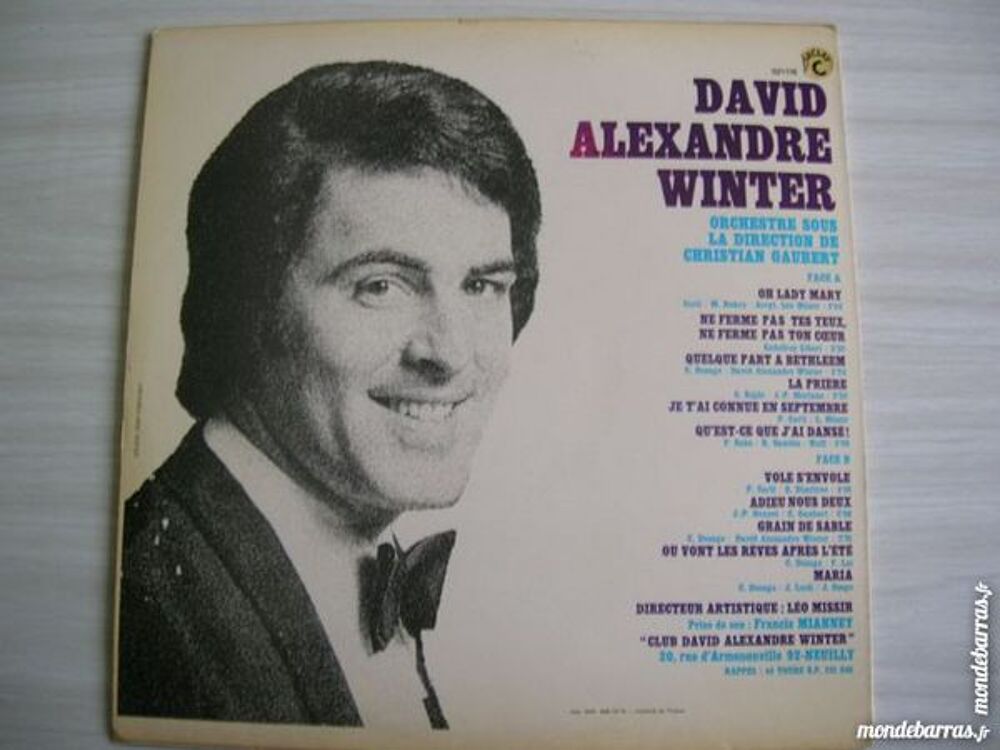 33 TOURS DAVID ALEXANDRE WINTER Oh lady Mary CD et vinyles