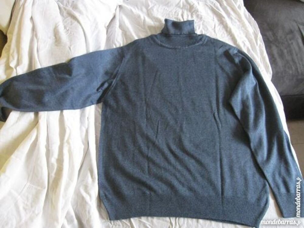 Pull Col Roul&eacute; Laine L Bleu Vêtements