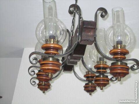 lustre bois mtal martel 6 lampes 60 Nanteau-sur-Lunain (77)