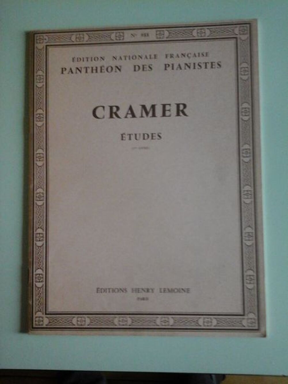 ETUDES POUR PIANO DE CRAMER Instruments de musique