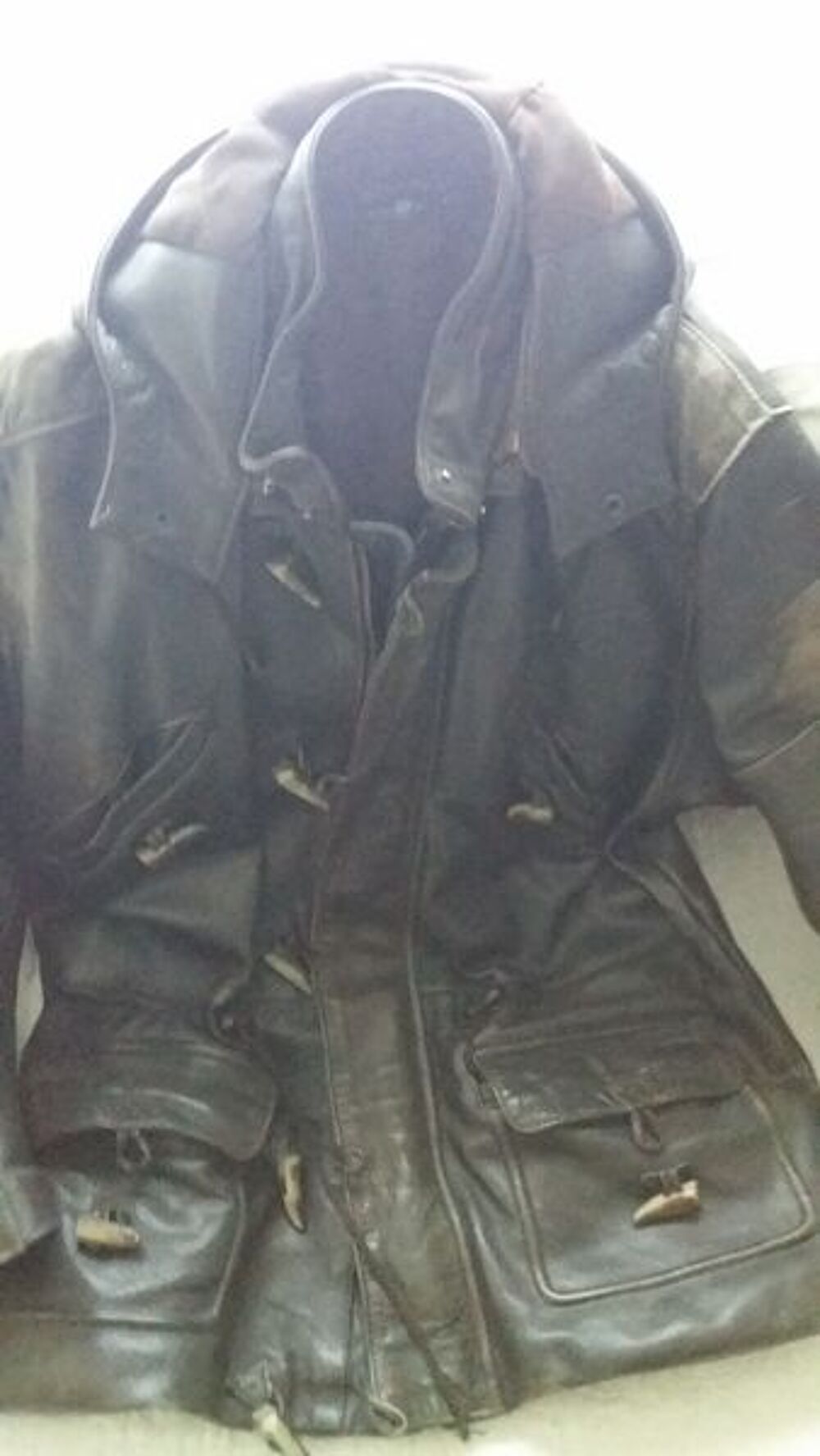 Veste 3/4 Homme en cuir &eacute;pais, marron Taille L Vêtements