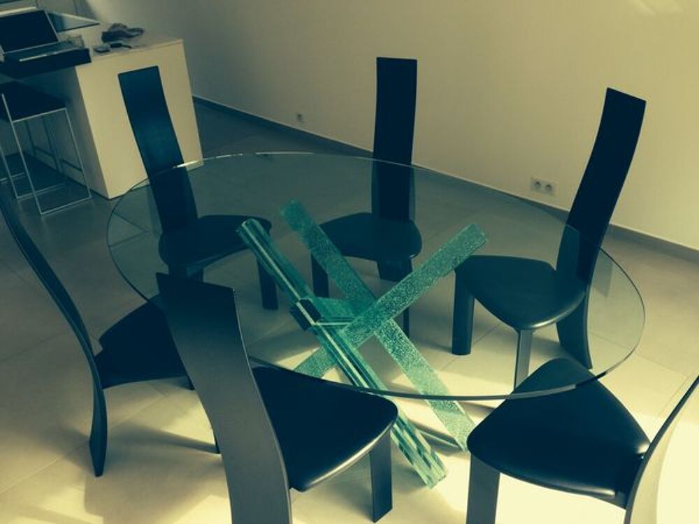 Table de repas en verre Mikado ROCHE BOBOIS et 6 chaises Meubles