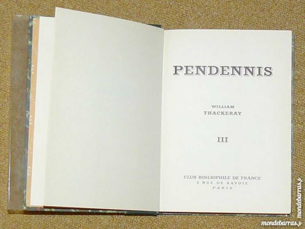 Roman PENDENNIS de William Thackeray Livres et BD