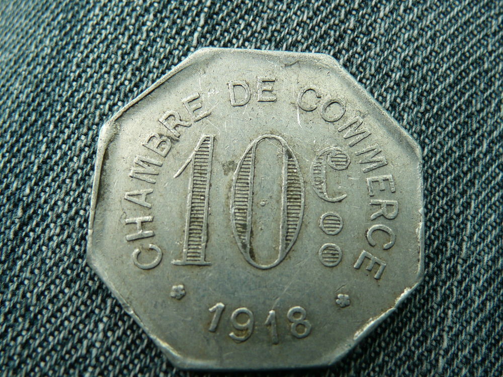 Jeton Alu 10 centimes chambre de Commerce 1918 