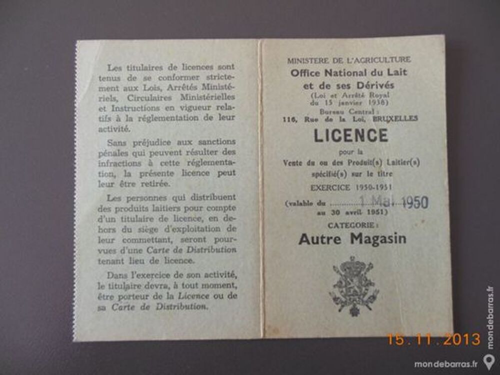 licence belge 