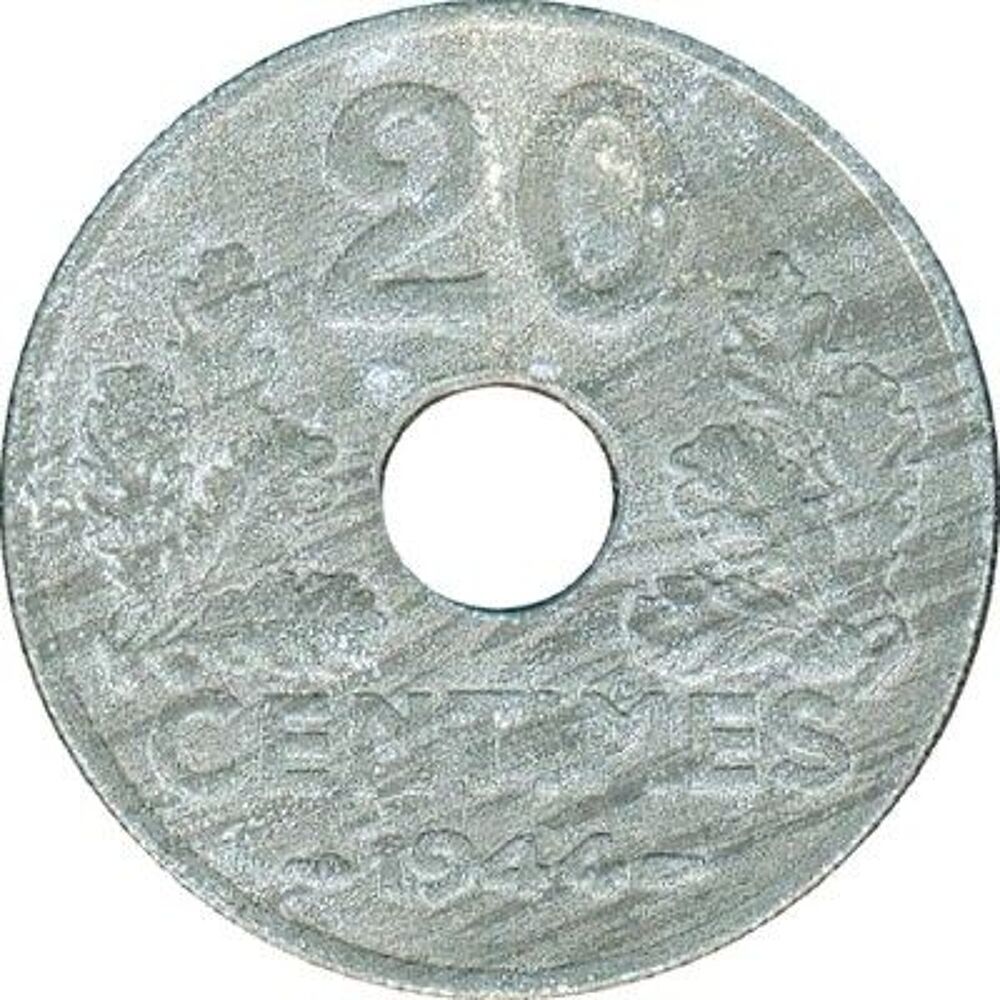 &Eacute;tat fran&ccedil;ais 20 centimes 1944 