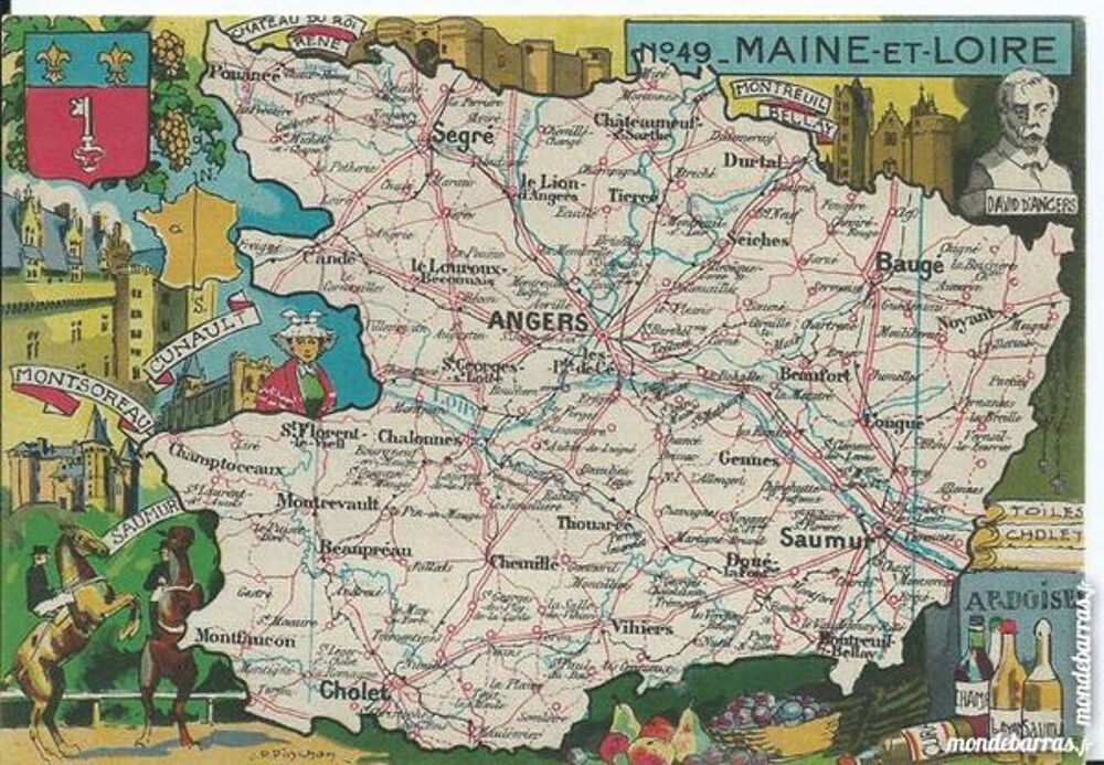 carte 1 cpsm d&eacute;partement 49 
