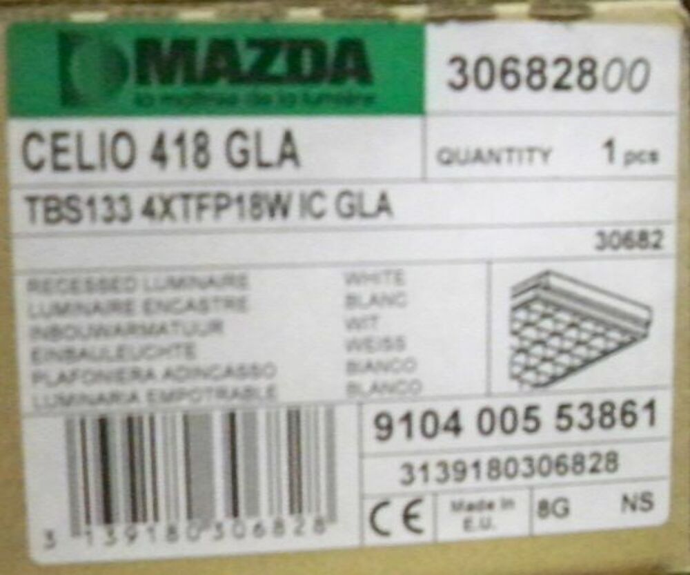 Luminaire encastrable Mazda 4 x 18 w fluo Bricolage