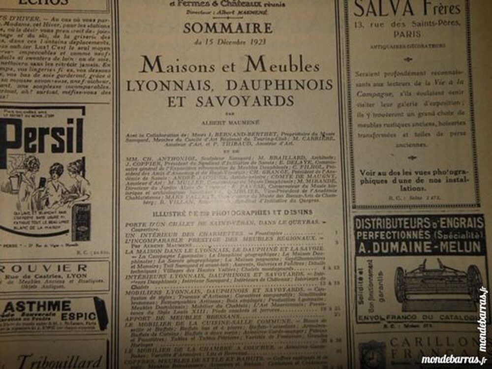 vie a la campagne N&deg; exceptionnel d&eacute;cembre 1923 Livres et BD
