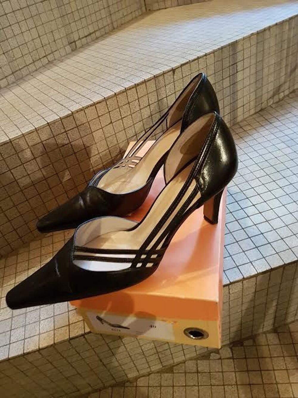 Escarpin noir marque italienne Perlato Chaussures