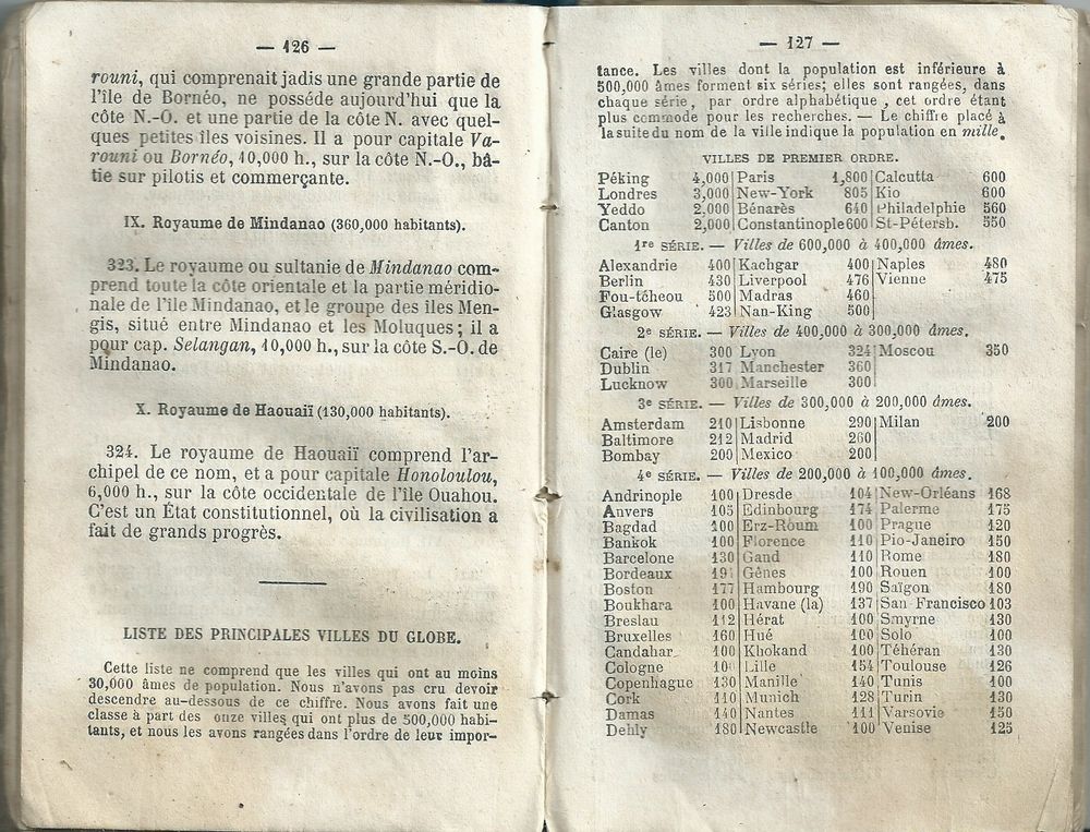 livre ancien , cours abr&eacute;g&eacute; de g&eacute;ographie moderne 1869 Livres et BD