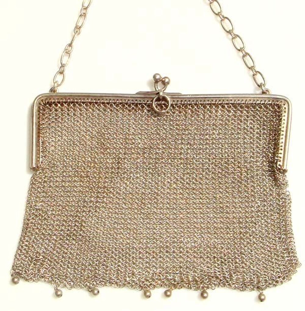 ANCIENNE BOURSE GRAND SAC EN ARGENT AUMONIERE Bijoux et montres