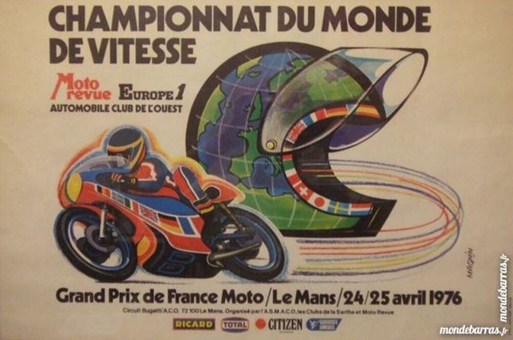 Affiche GP France Moto 1976 